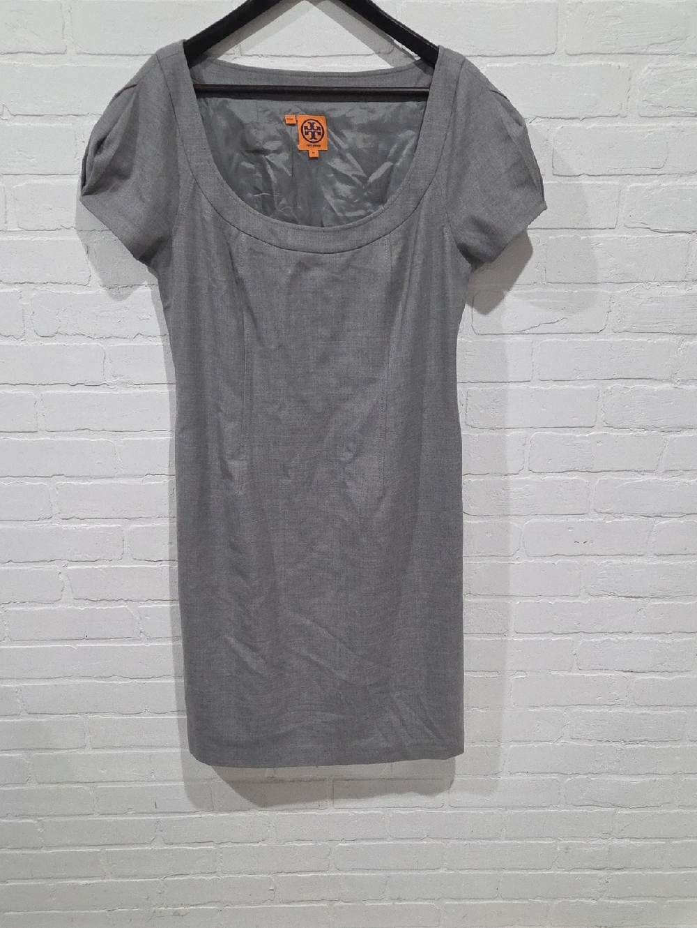 Tory Burch Gray Scoop Neck Short Sleeve Tunic